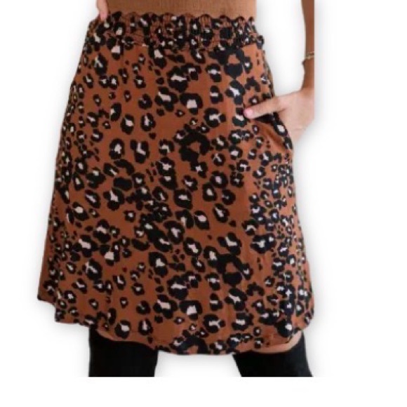 Dresses & Skirts - Merrick White Collection Brown Leopard Print A-Line Skirt